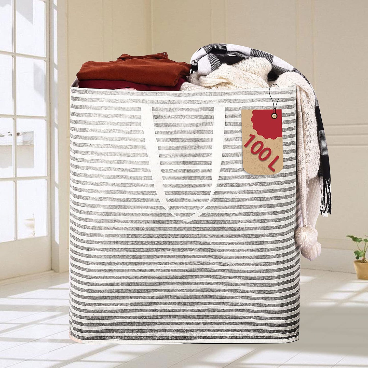 100L Freestanding Laundry Hamper Clothes Storage Basket