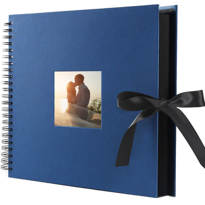 Square Silk Ribbon Scrapbook Album - Hardcover with Cover Photo Pocket