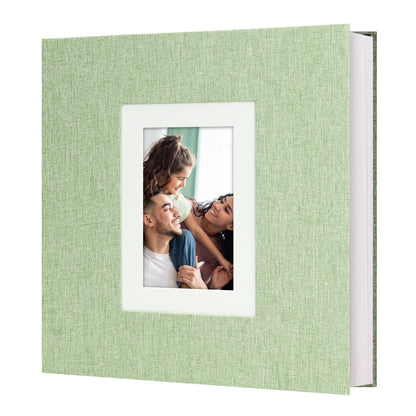 Large Self Adhesive Photo Album Scrapbook Album - Linen Cover with 6'' Window