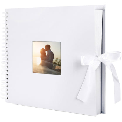 Square Silk Ribbon Scrapbook Album - Hardcover with Cover Photo Pocket