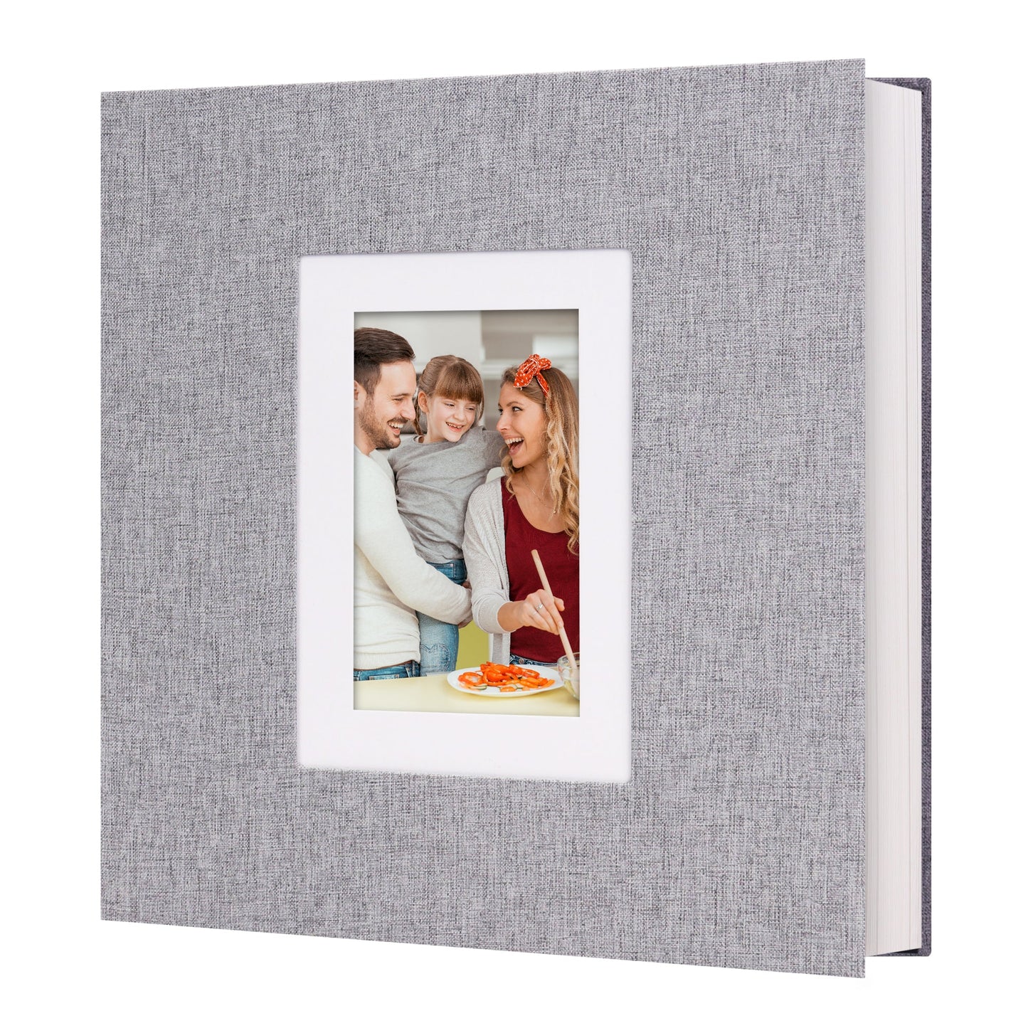 Large Self Adhesive Photo Album Scrapbook Album - Linen Cover with 6'' Window