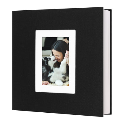 Large Self Adhesive Photo Album Scrapbook Album - Linen Cover with 6'' Window