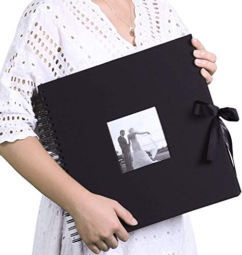 Square Silk Ribbon Scrapbook Album - Hardcover with Cover Photo Pocket