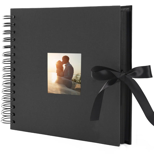 Square Silk Ribbon Scrapbook Album - Hardcover with Cover Photo Pocket