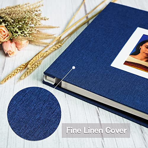 Large Self Adhesive Photo Album Scrapbook Album - Linen Cover with 6'' Window