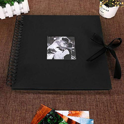 Square Silk Ribbon Scrapbook Album - Hardcover with Cover Photo Pocket