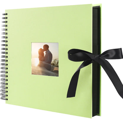 Square Silk Ribbon Scrapbook Album - Hardcover with Cover Photo Pocket