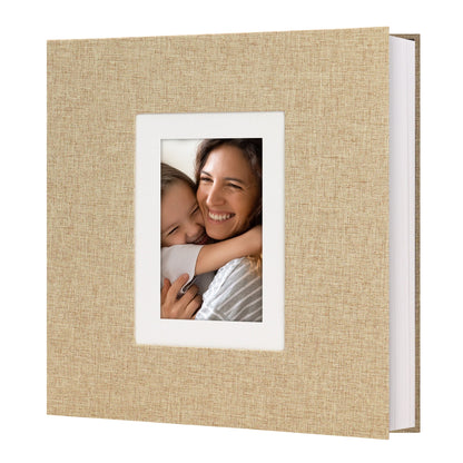 Large Self Adhesive Photo Album Scrapbook Album - Linen Cover with 6'' Window